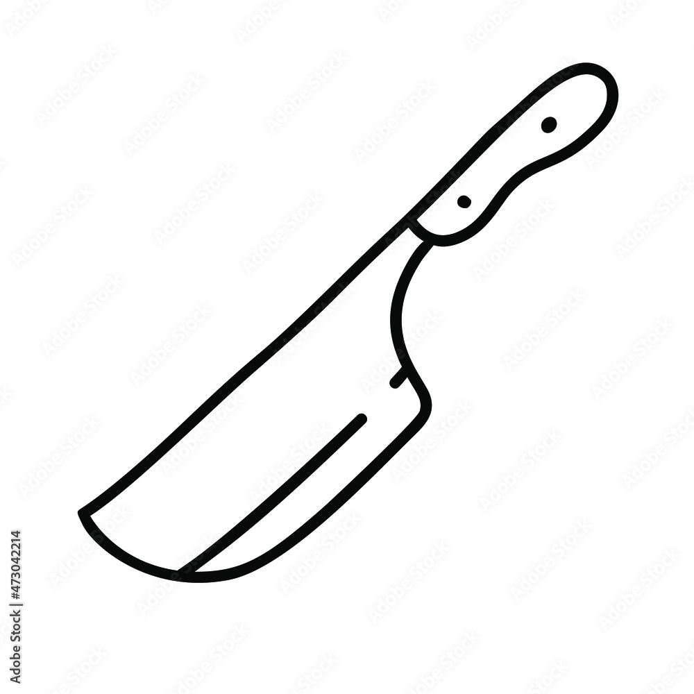 Kitchen knife. Vector illustration in doodle style. Kitchen knife. Vector illustration in doodle style.