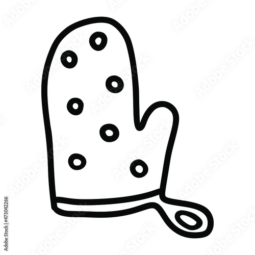 Potholder. Vector illustration in doodle style.