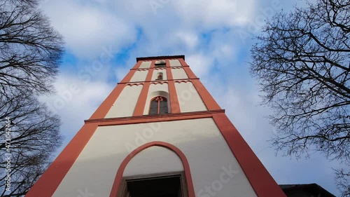 the nikolai church with the kroenchen crown on top of siegen germany timelapse photo