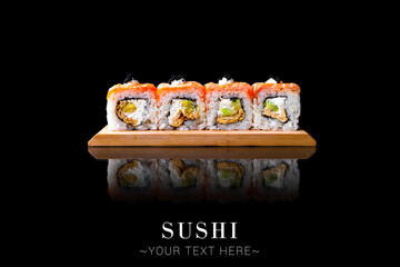 Gordijnen Sushi bar Zalm sushi roll met roomkaas  © Art Food