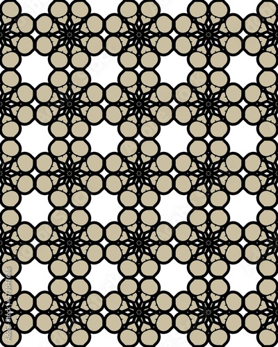 A seamless floral pattern with round-shaped elements