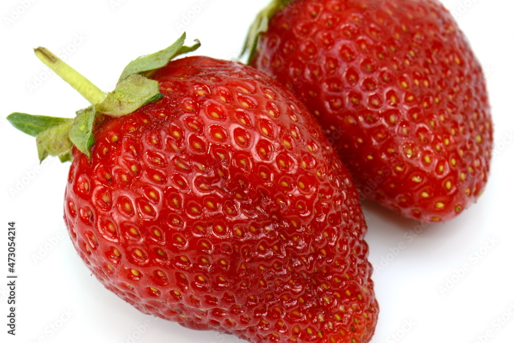Isolated strawberry. Single strawberry fruit isolated on white background, with clipping path Isolated strawberry. Single strawberry fruit isolated on white background, with clipping path