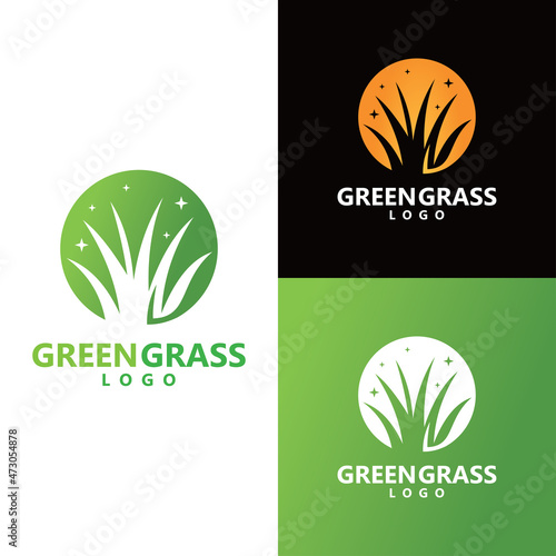 grass logo vector