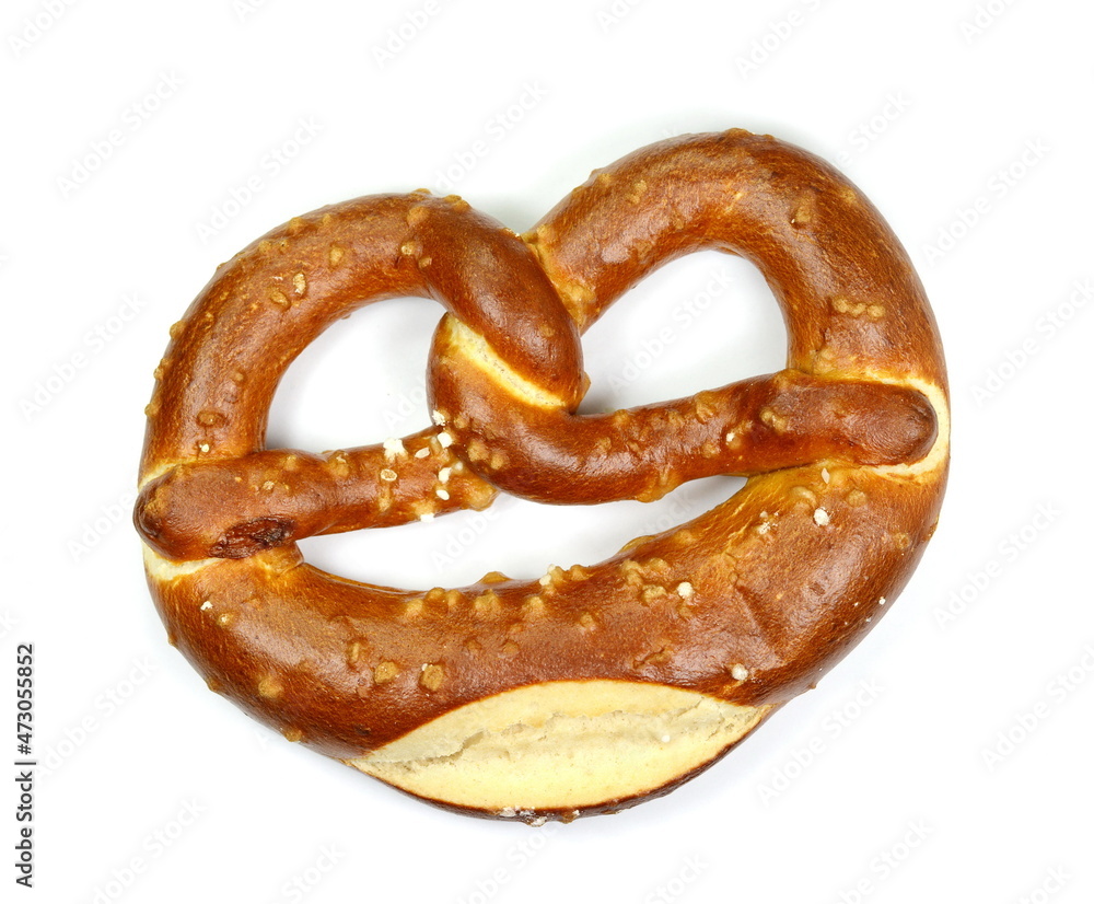 Bavarian salt pretzel isolated on a white background Bavarian salt pretzel isolated on a white background