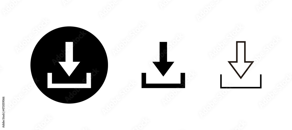 Download icons set. Download sign and symbol Download icons set. Download sign and symbol