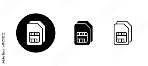 Sim card icons set. dual sim card sign and symbol