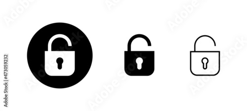 Unlock icons set. Unlock sign and symbol. unlocked padlock icon