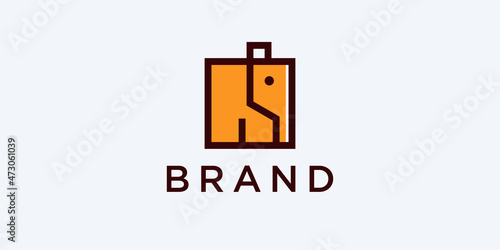 Simple and minimal elephant logo illustration. modern vector line icon.
