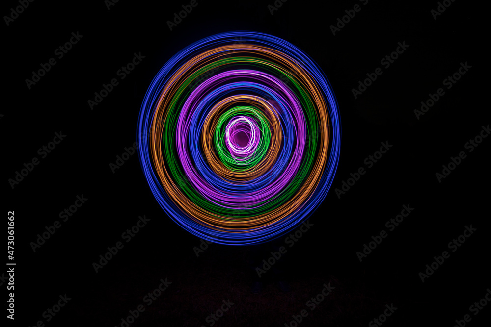 Multicolored circles on a black background Multicolored circles on a black background