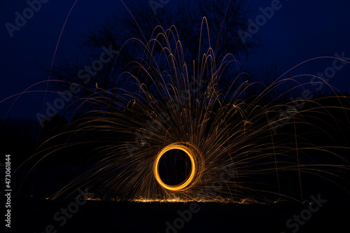 Sparks on a black background