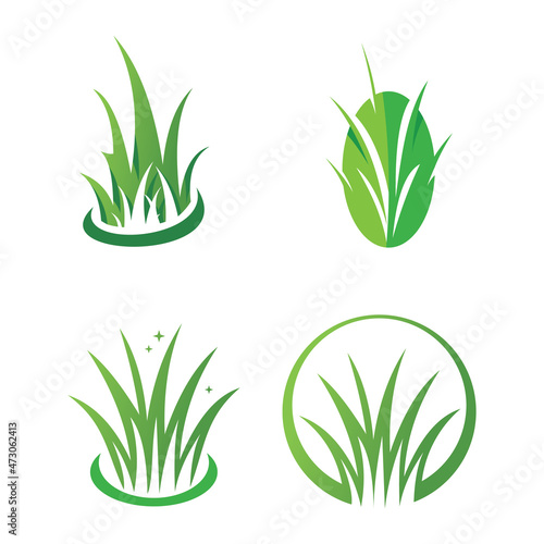 grass logo set vector