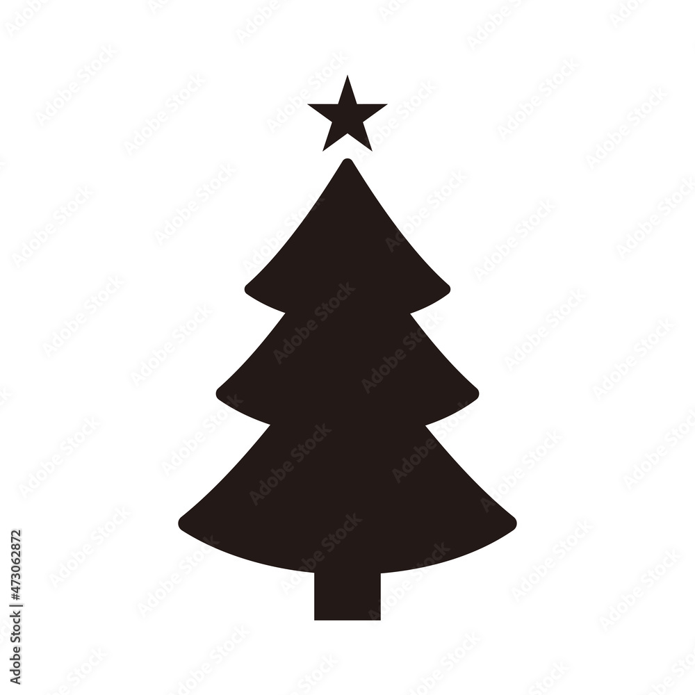 Fototapeta premium Christmas tree flat icon symbol