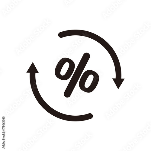 single circle rate convert icon, simple round financial offer asset flat design vector
