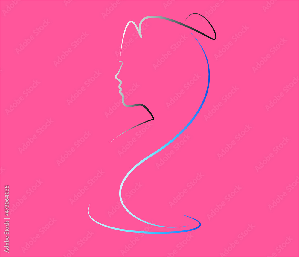 beautiful woman linear logo design. womens hairstyles creative brand concept. beautiful woman linear logo design. womens hairstyles creative brand concept.