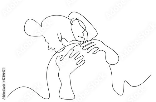 Concept of man and woman hugging each other with love. old friends hugging each other.