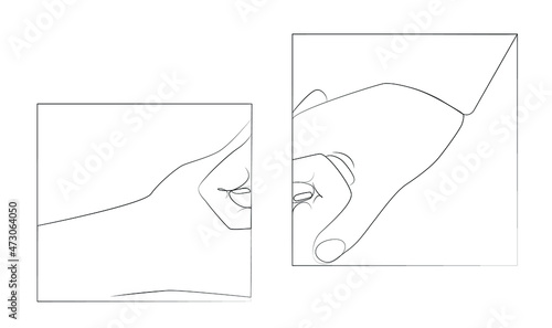 couple in love holding each other's hands and two piece painting minimal wall art design