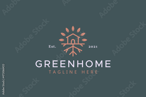 House and Tree Natural Logo Concept
