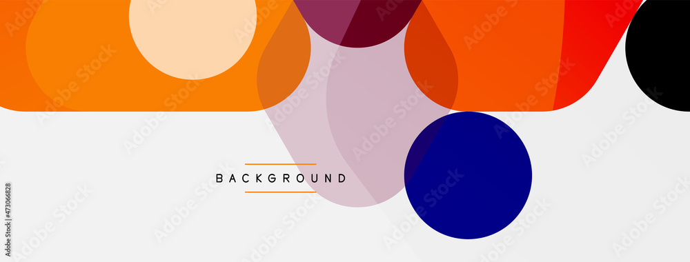 Color bubbles and rounded geometric shapes on white. Vector geometric minimal abstract background for wallpaper, banner, background, landing page Color bubbles and rounded geometric shapes on white. Vector geometric minimal abstract background for wallpaper, banner, background, landing page