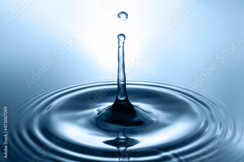Splash of water on blue background