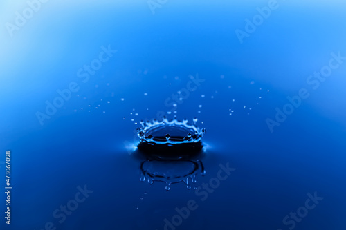 Splash of water on blue background