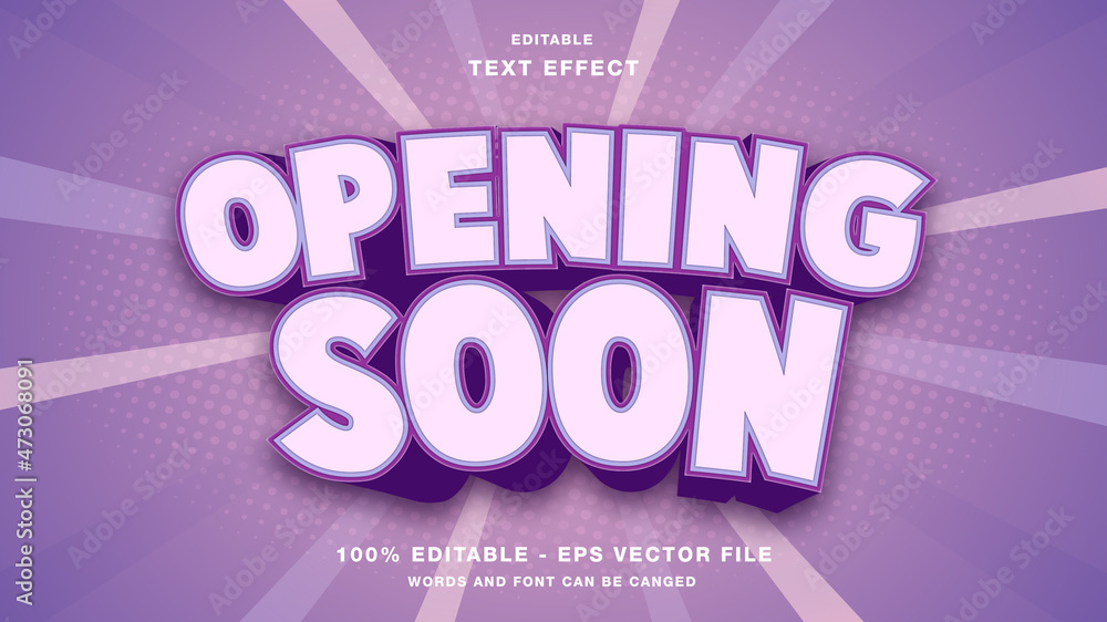 Opening Soon 3D Editable Text Effect Opening Soon 3D Editable Text Effect