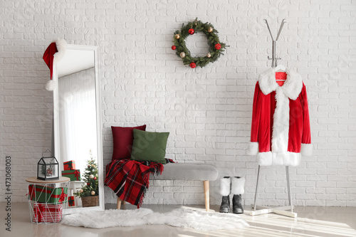 Festive hallway interior wi...