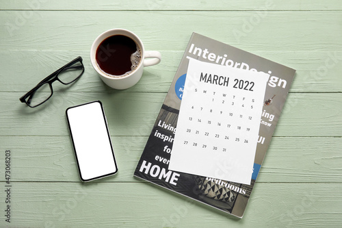Paper calendar for March 20...