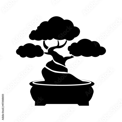 Bonsai Plant Icon Vector Design Template.
