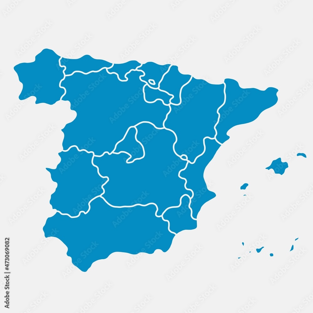 doodle freehand drawing of spain map. doodle freehand drawing of spain map.