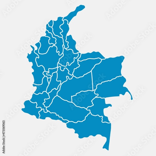 doodle freehand drawing of colombia map.