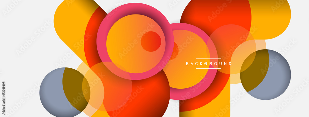 Vector round shapes circles minimal geometric background. Vector illustration for wallpaper banner background or landing page Vector round shapes circles minimal geometric background. Vector illustration for wallpaper banner background or landing page
