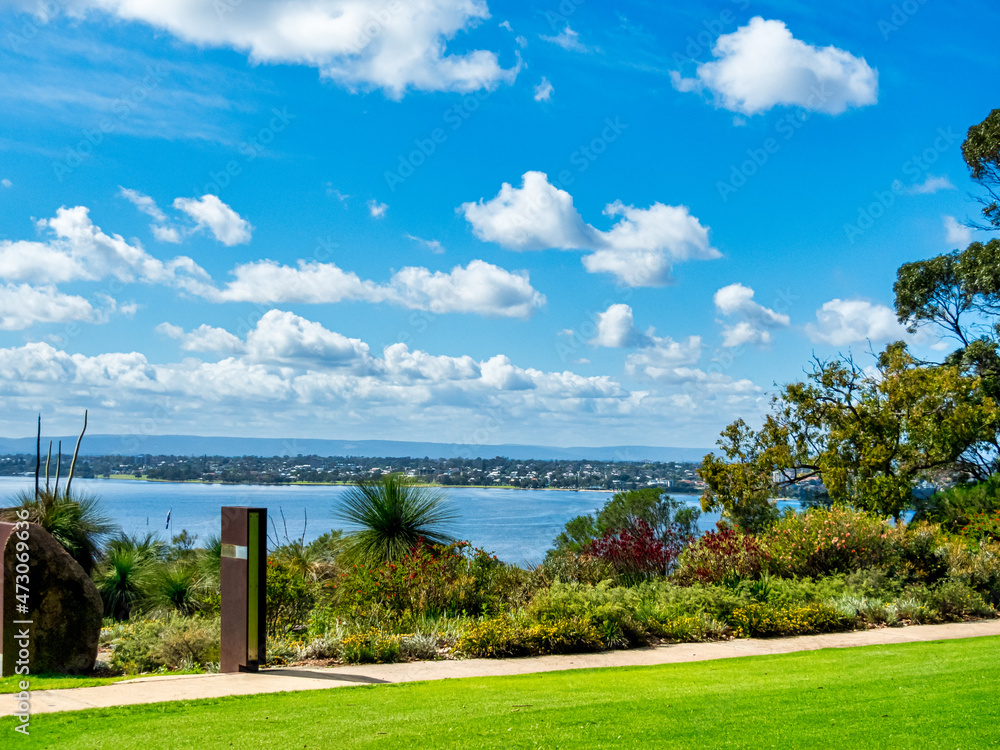 View of the Swan river and South Perth in Western Australia