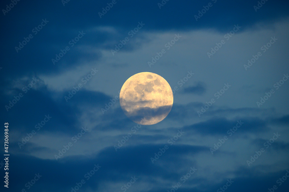 full moon in the daytime