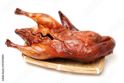 Peking Duck and Smoked duck on white background 