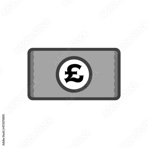 イギリスやエジプトの通貨ポンド・£のマーク入りの紙幣 - シンプルなお金のアイコン
