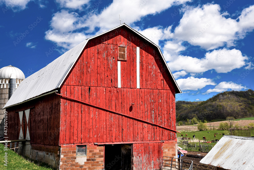 red barn in the field red barn in the field