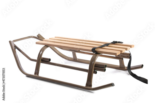 Traditional wooden sled wit...