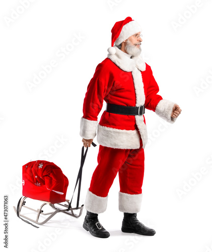 Santa Claus with sled on wh...
