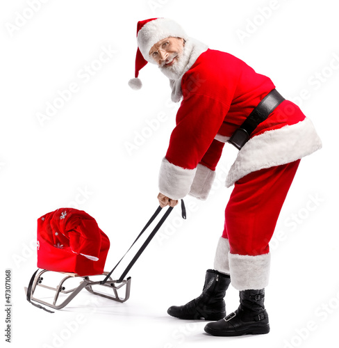 Santa Claus with sled on wh...