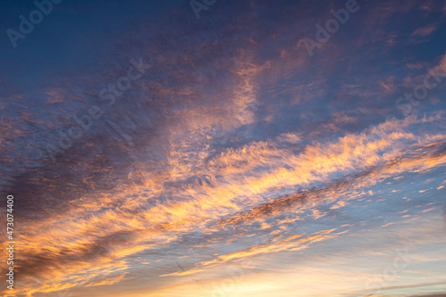 interesting clouds in sky during sunrise sunset  © Patrick