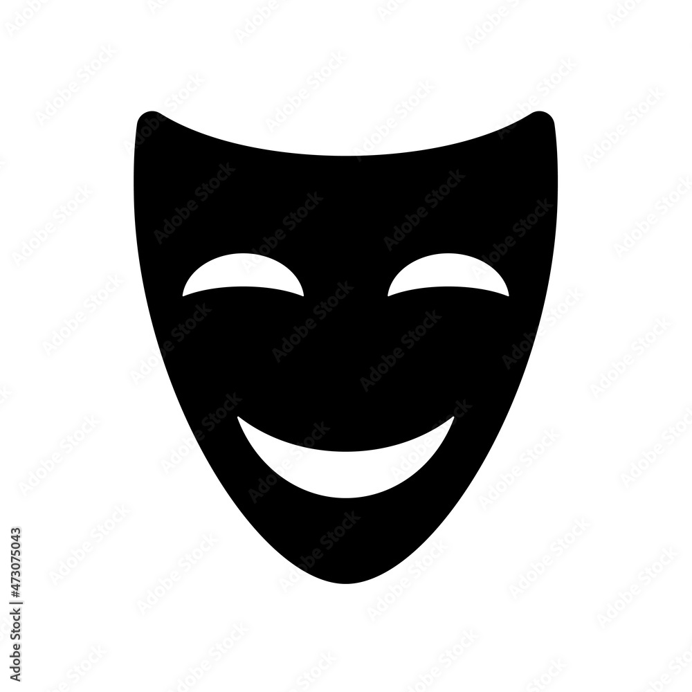 Theater Mask Icon Vector Design Template. Theater Mask Icon Vector Design Template.