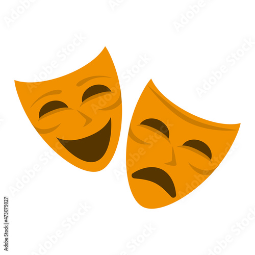 Theater Mask Icon Vector Design Template.