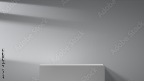 Grayscale studio background with light from window.