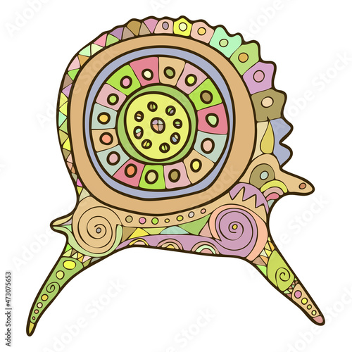 Sketch on the ethnic theme. Fantasy on the theme of ancient art of Central Asia.