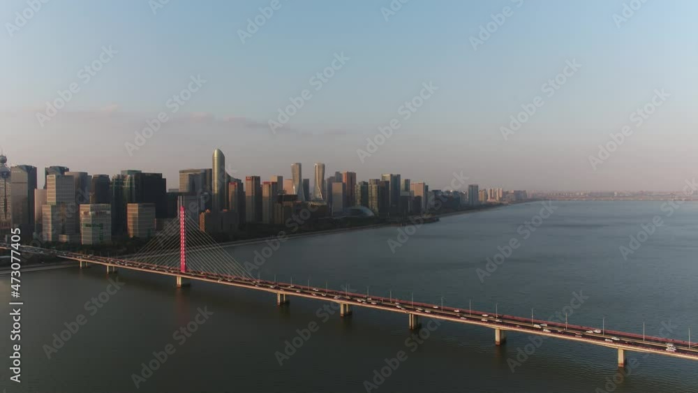 city skyline in hangzhou china
