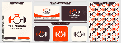 fitness sport body building logo icon vector template