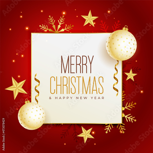 merry christmas poster with realistic elements design