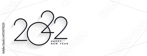 simple minimalist new year 2022 line style banner design
