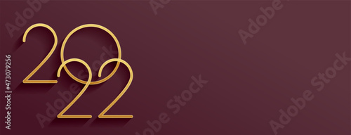 simple 2022 new year elegant golden text effect banner design
