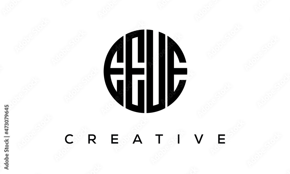 Letters EEUE creative circle logo design vector, 4 letters logo Letters EEUE creative circle logo design vector, 4 letters logo